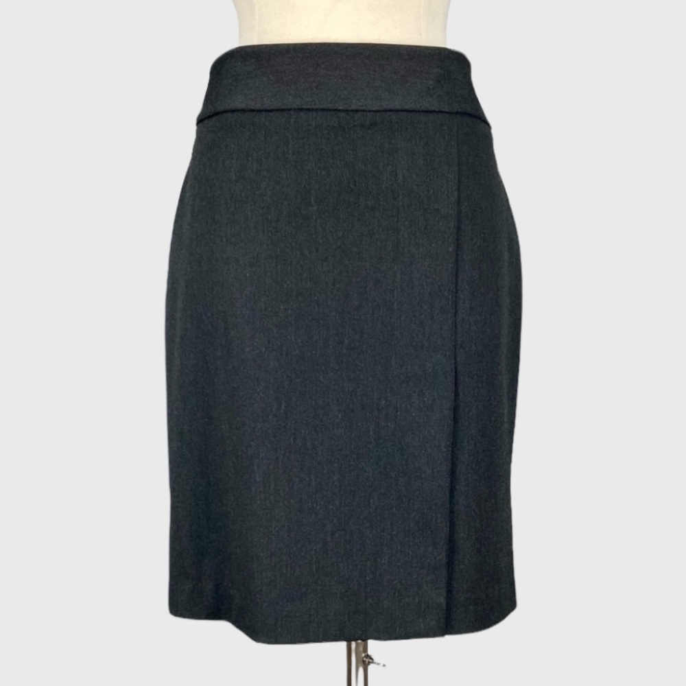 Elliott Lauren Womens Gray Ponte Knit Straight Pencil Skirt Stretchy size 10